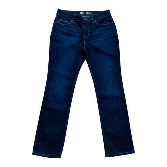 Lee Womens Jeans size 12 Perfect Fit Straight Leg x31” Dark Wash Denim Stretch - Picture 1 of 11